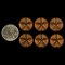 Antiqued Copper Plated Brass Star in Circle Two Hole Connectors Set of Six - C-2C87